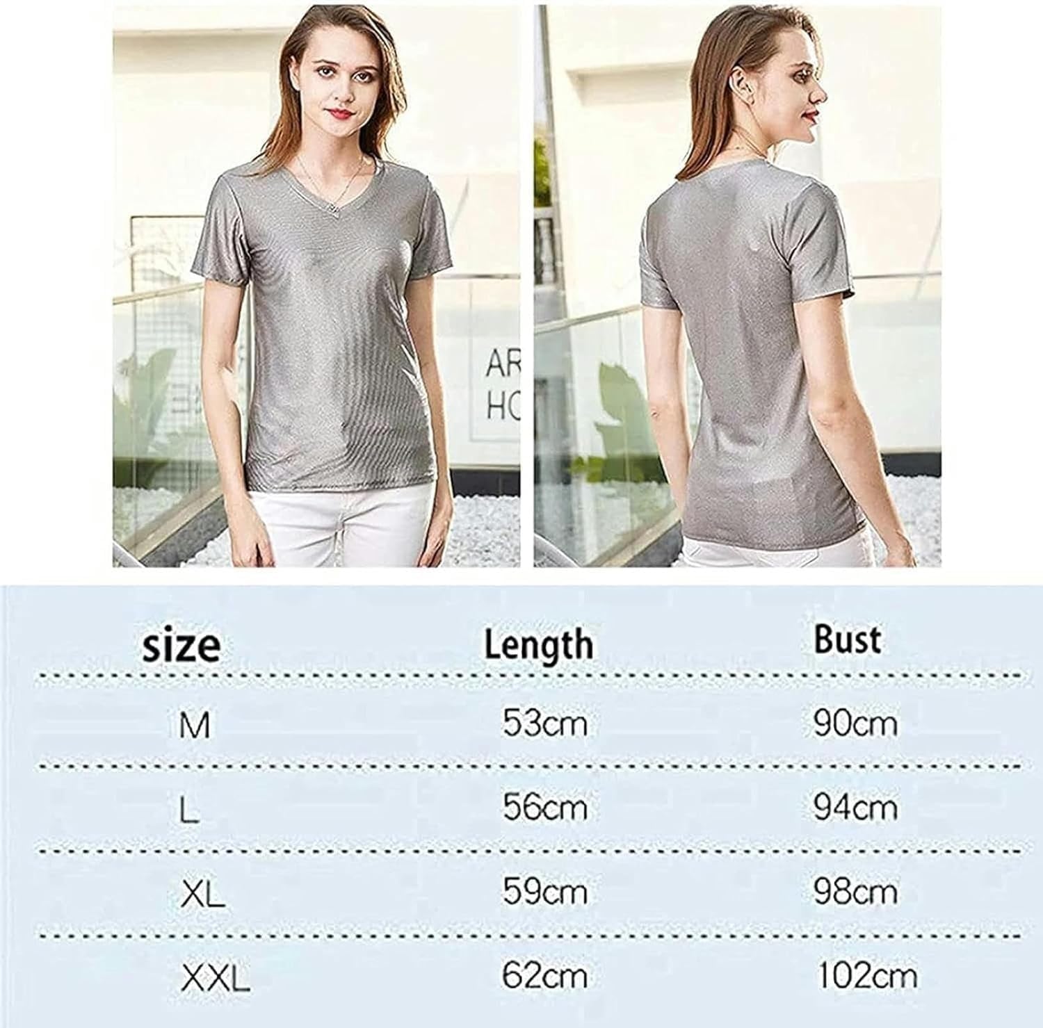 TIST Women's Electromagnetic Radiation Protection Underwear Set, Silver Fibre Shielding Close-Fitting Underwear, Silver(X-Large)