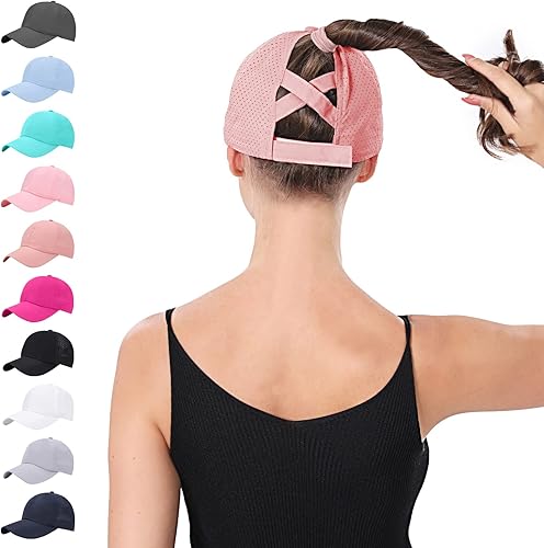 Gorras de béisbol ajustables para mujer, diseño de moño desordenado, gorra de camionero