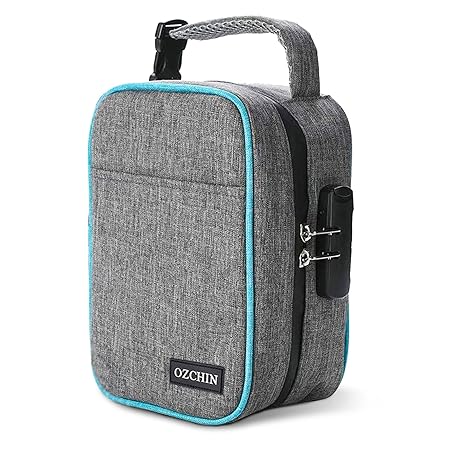 Storage Bag with Combination Lock Lunch Bag File Organizer Case Container; Medicine Lock Bag Travel Storage Case
