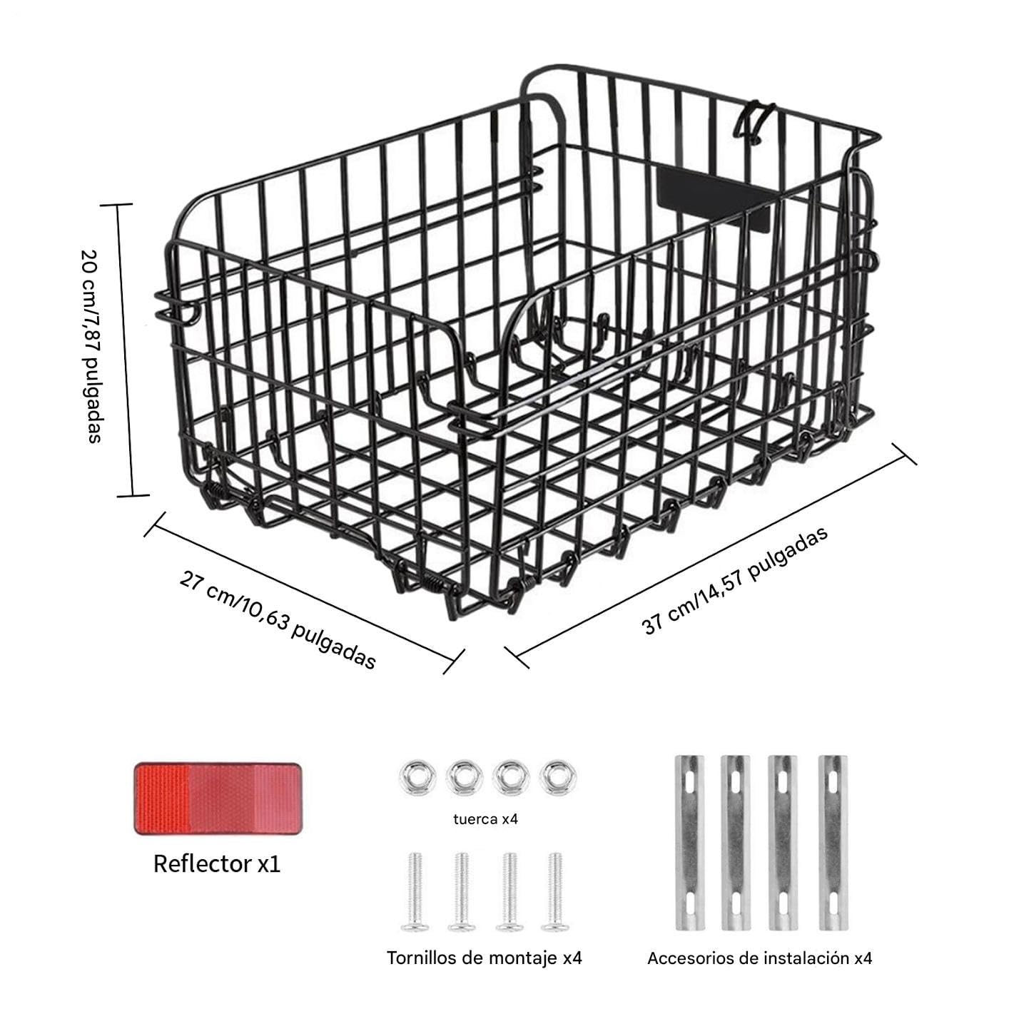 Canasta para Bicicleta - Canasta Trasera Plegable para Bicicleta Caja Amplia | Accesorios Ciclismo Organizador Gran Almacenamiento Unisex Compras Equipaje Exteriores