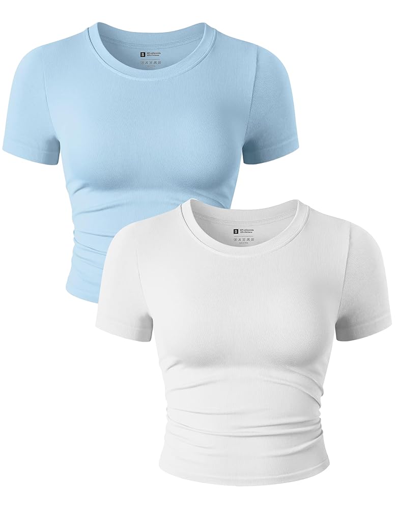 Amazon.com: OLCHEE Womens 2PK Short Sleeve Crew Neck T