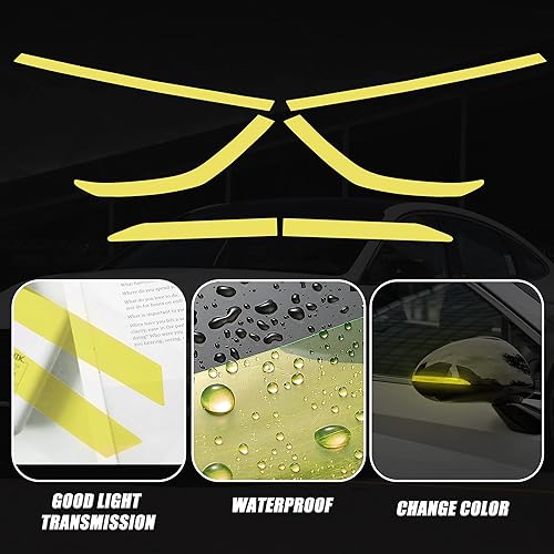 Miniatura 3 de TOMALL Láminas de vinilo para marcadores laterales de faros y espejos laterales con tinte ahumado compatibles con Hyundai Sonata 2020-2022,