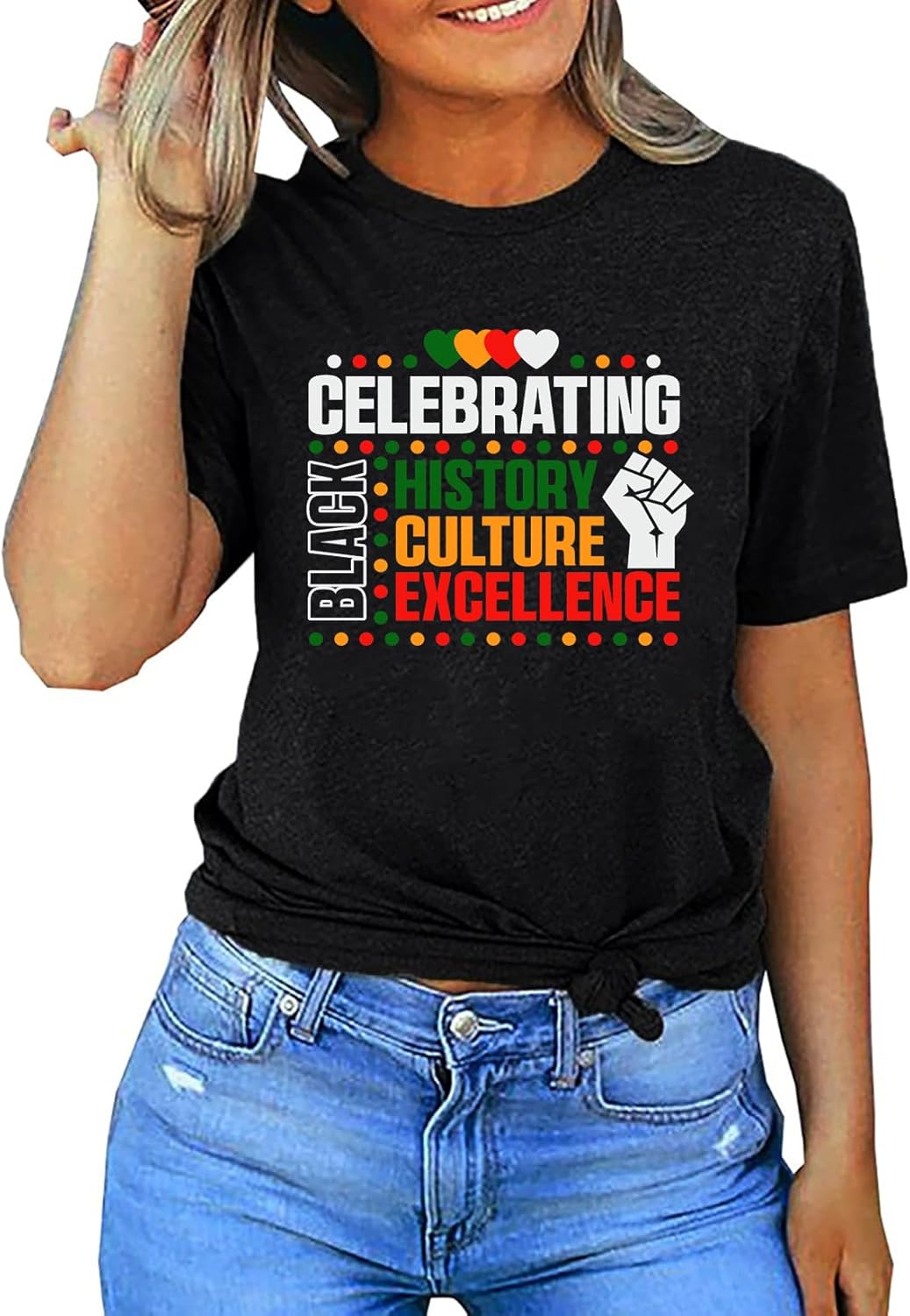 Women Black History Month Tee Top African American Pride T Shirt Short Sleeve Human Rights Shirt Blouse - Image 3