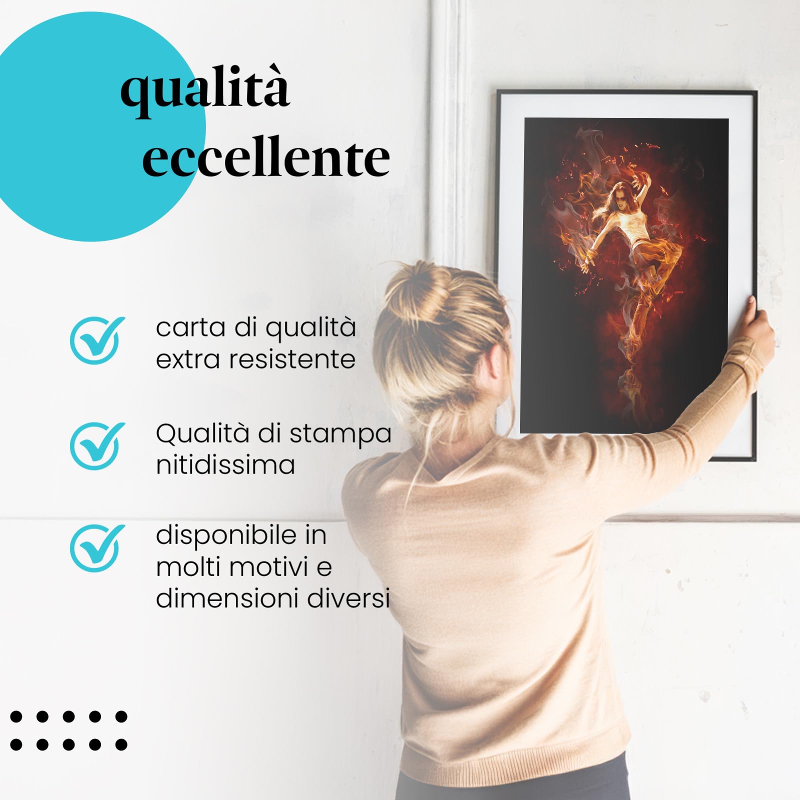 Postereck - 2917 - Hip hop, donna, danza, fuoco, fiamme, musica di strada - Decorazione da Parete, Stampa Fotografica, Ideen Regalo, Stampa d'Arte - Tela - 100,0 cm x 75,0 cm