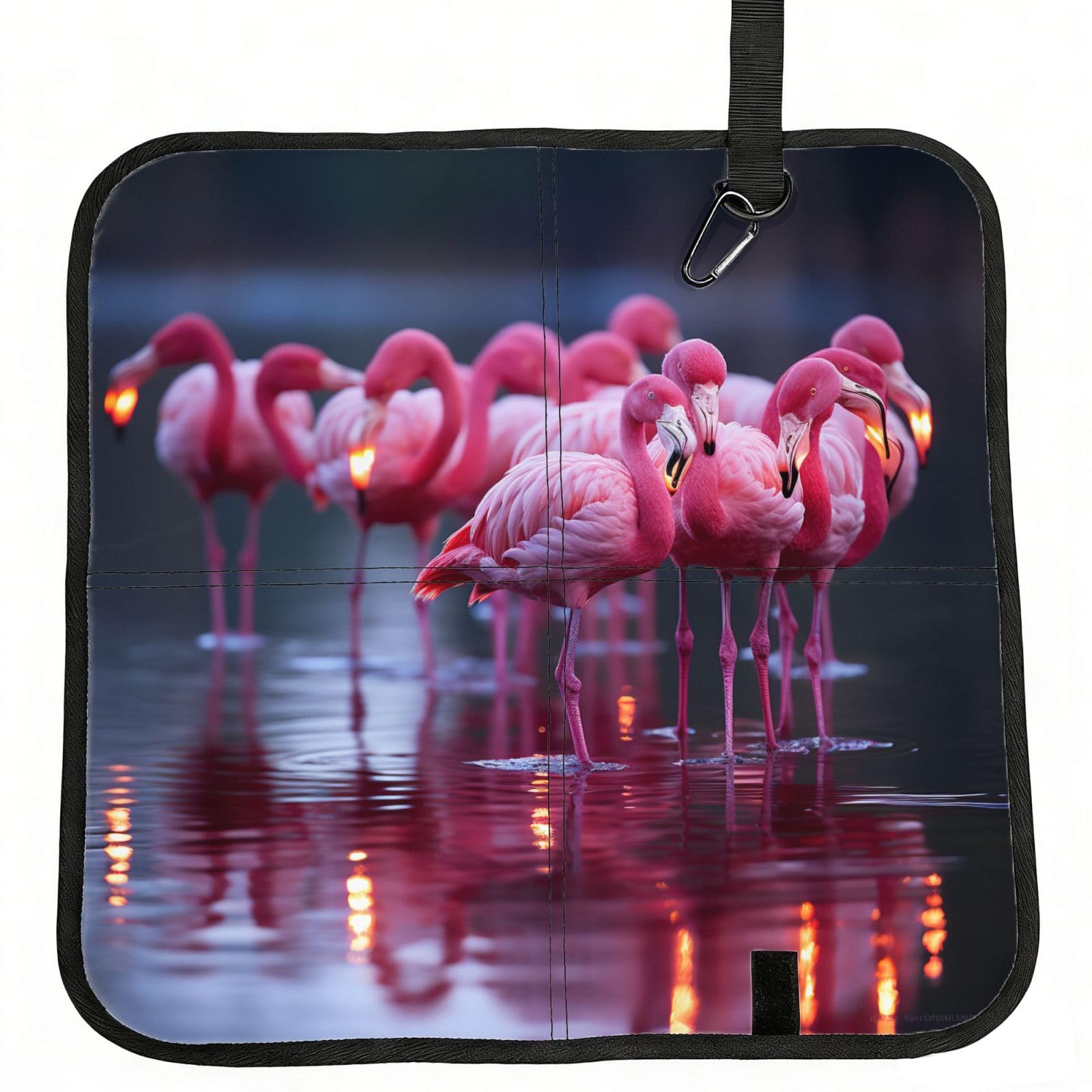 YGLHBDPBF Flamingos Partying Print Camping seat cushion,Foldable Sitting Pads,Save Backpack Space for Hiking