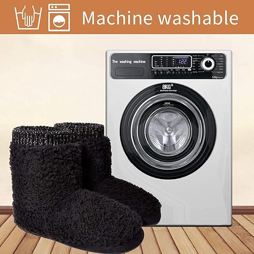 Miniatura 6 de Pantuflas cómodas y cálidas de forro polar sintético para mujer, con forro de felpa, suela antideslizante para interiores y exteriores