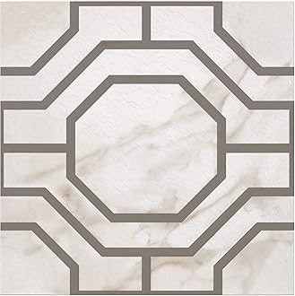 Achim Home Furnishings Retro Self Adhesive 12-Inch Vinyl Floor Tiles, 20 Tiles - 12" x 12", Marble Octagon Pattern - Peel & Stick, DIY Flooring for Kitchen, Dining Room, Bedrooms & Bathrooms by Decor