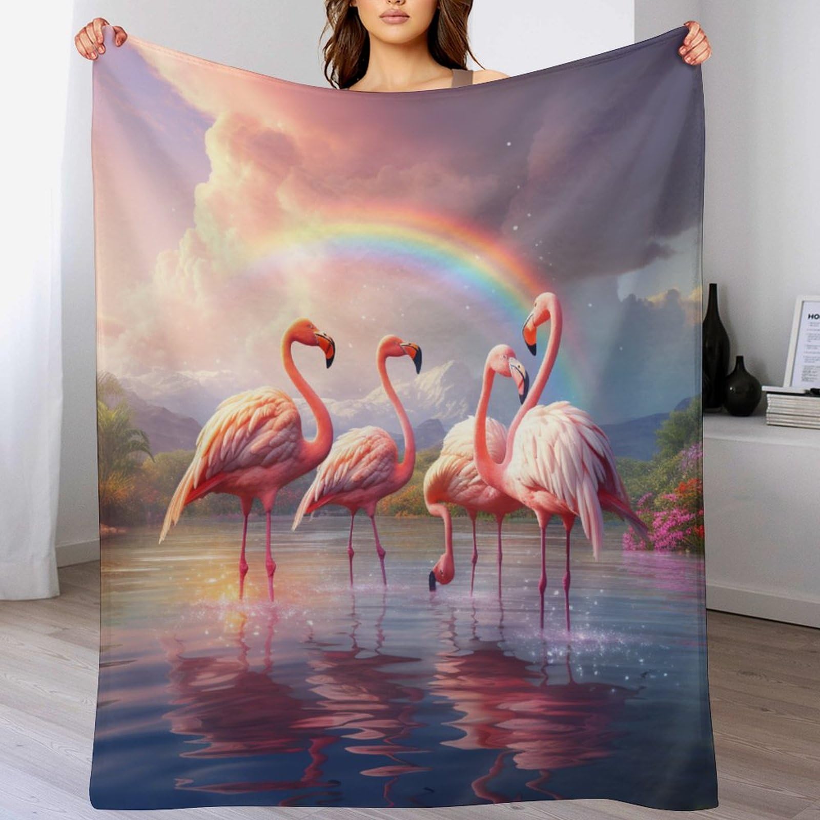 Couverture légère polaire flamant rose linge lit couvre-lit