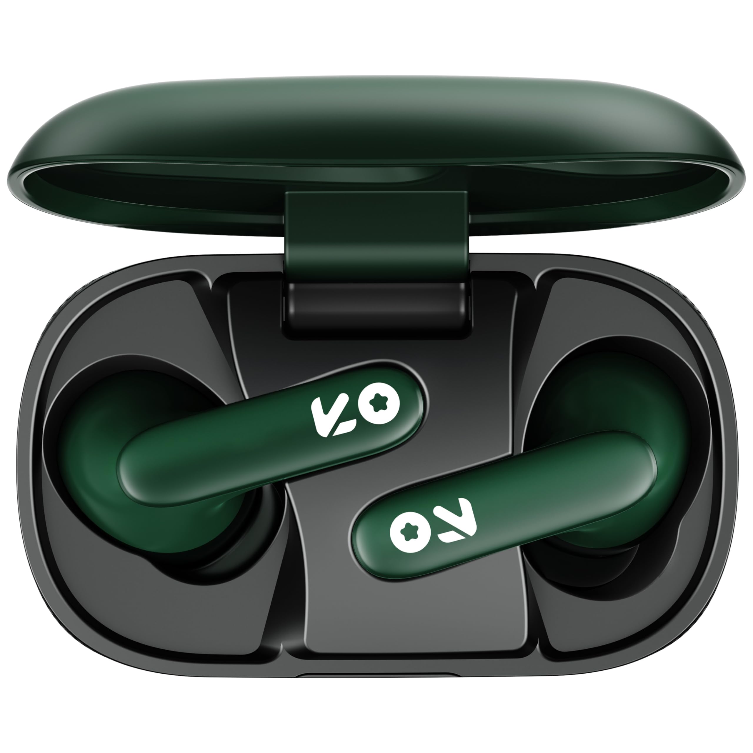 GOBOULT Newly Launched Z20 Truly Wireless Bluetooth Ear Buds with 51H Playtime, Zen™ Calling ENC Mic,Low Latency Gaming, Rich Bass Drivers, TWS Earbuds Bluetooth Wireless (Pine Green)