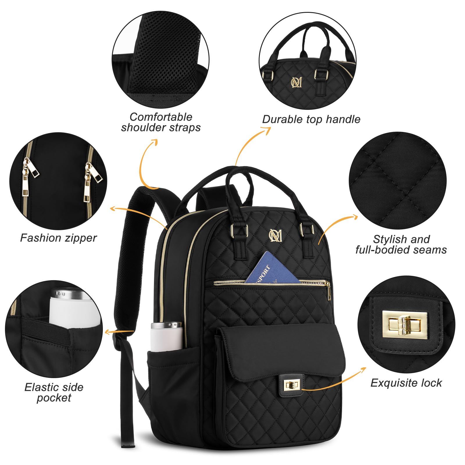 Zaino Porta PC Donna,Zaino Universita Ragazza per Lavoro Viaggio,Ufficio,Sportivo,Business,Scuola,Zaino Casual Borsa per Laptop Computer,Impermeabile e Antifurto