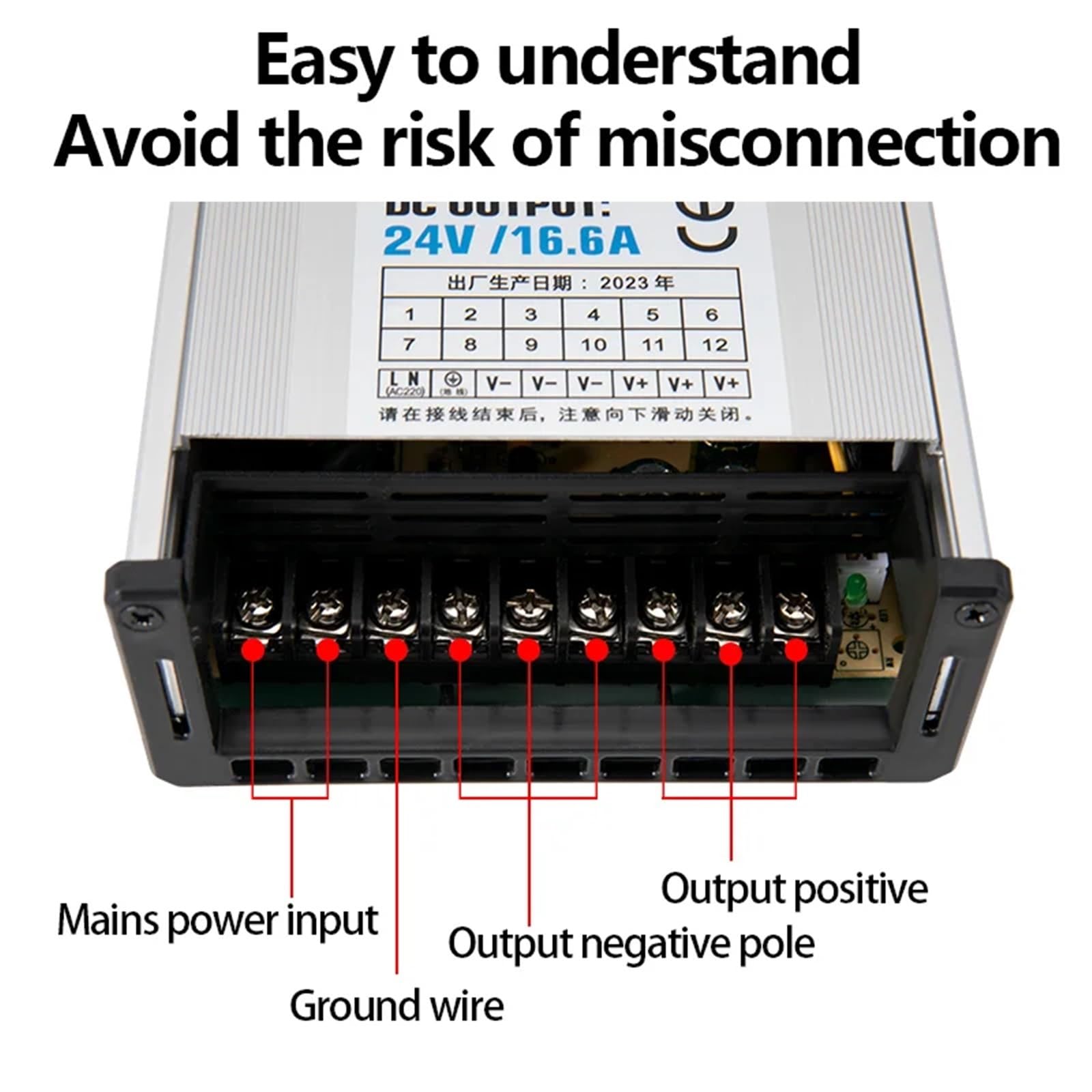 Wodoszczelny zasilacz impulsowy, 60 W, 120 W, 200 W, 350 W, 400 W, AC 200-240 V, DC 5 V, 12 V, 24 V, oświetlenie LED, CCTV zewnętrzny (200 W, 12 V, 17A)