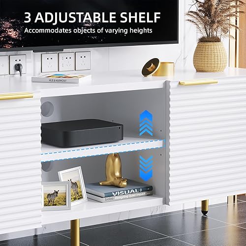 Miniatura 3 de Betterhood TV Stand for 55 Inch TVs, Modern TV Console for Living Room Bedroom, TV Media Stand with Adjustable Shelf, Wood Entertainment Center with