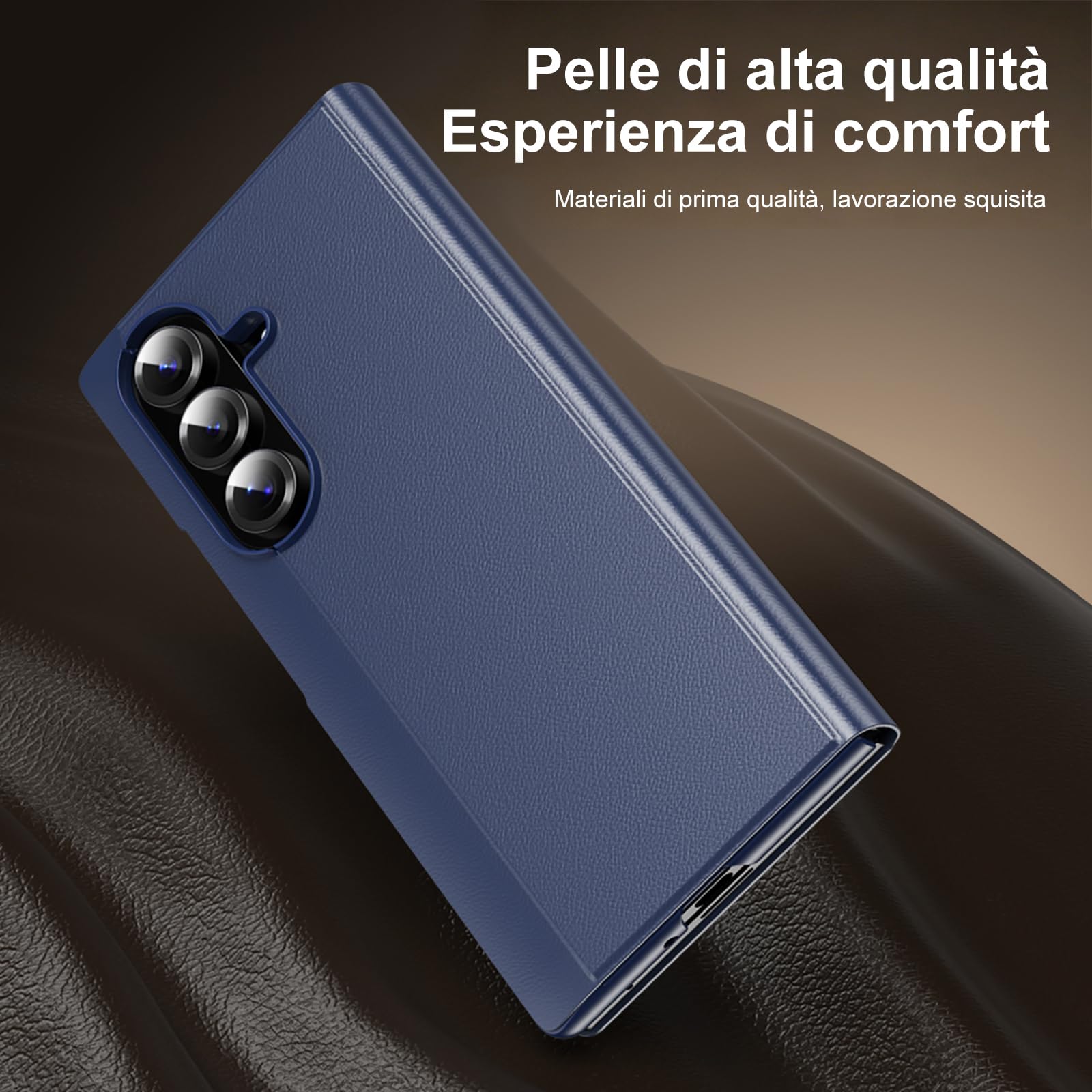 Cover per Samsung Galaxy Z Fold 8 Ultra Custodia a Libro con Finestra Smart
