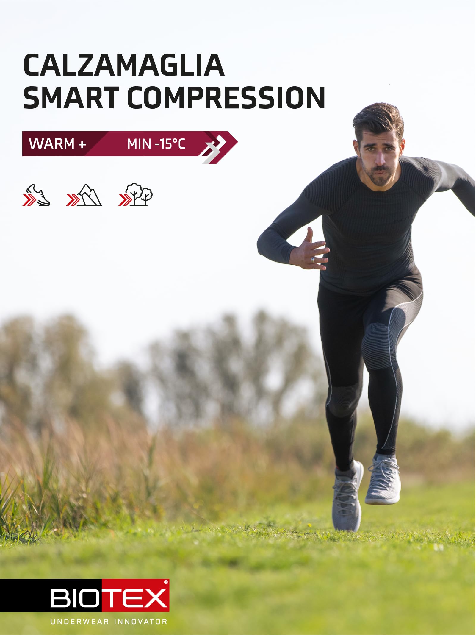 BIOTEX Calzamaglia Smart Compression Termica Unisex, Compressione Intelligente, Ideale per Sport Outdoor Invernali