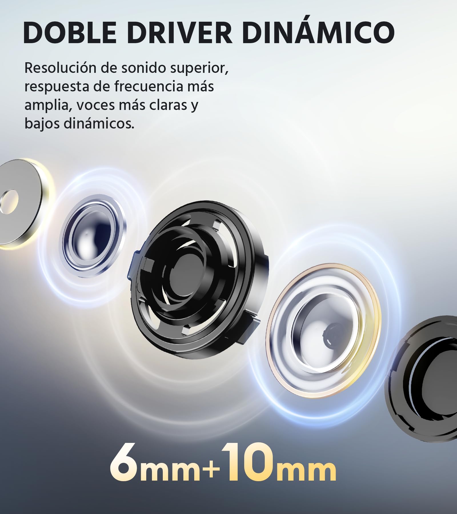 Edifier W260NC Auriculares con Cancelación de Ruido Activa de 45 dB, Audio inalámbrico Hi-Res con LDAC, AAC, 6 Mic con IA para Llamadas Nítidas, Doble Driver Dinámico, IP54, Bluetooth 5.3, Azul Oscuro