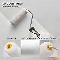 Vista 3 de Paquete de 10 fundas de rodillo de pintura de espuma de 4 pulgadas, fabricadas en Italia, cubiertas de rodillos de pintura de espuma de alta