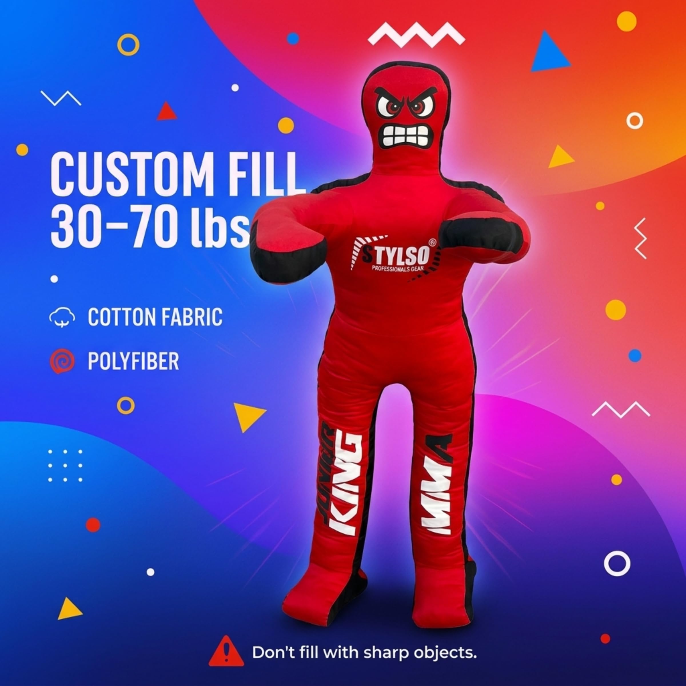 Chupete de Lucha Libre sin Relleno para niños – El Mejor compañero de Entrenamiento para agarrar Jiu Jitsu BJJ MMA Judo – Libera tu potencial con Nuestro compañero de Boxeo Juvenil sin Relleno (Rojo,