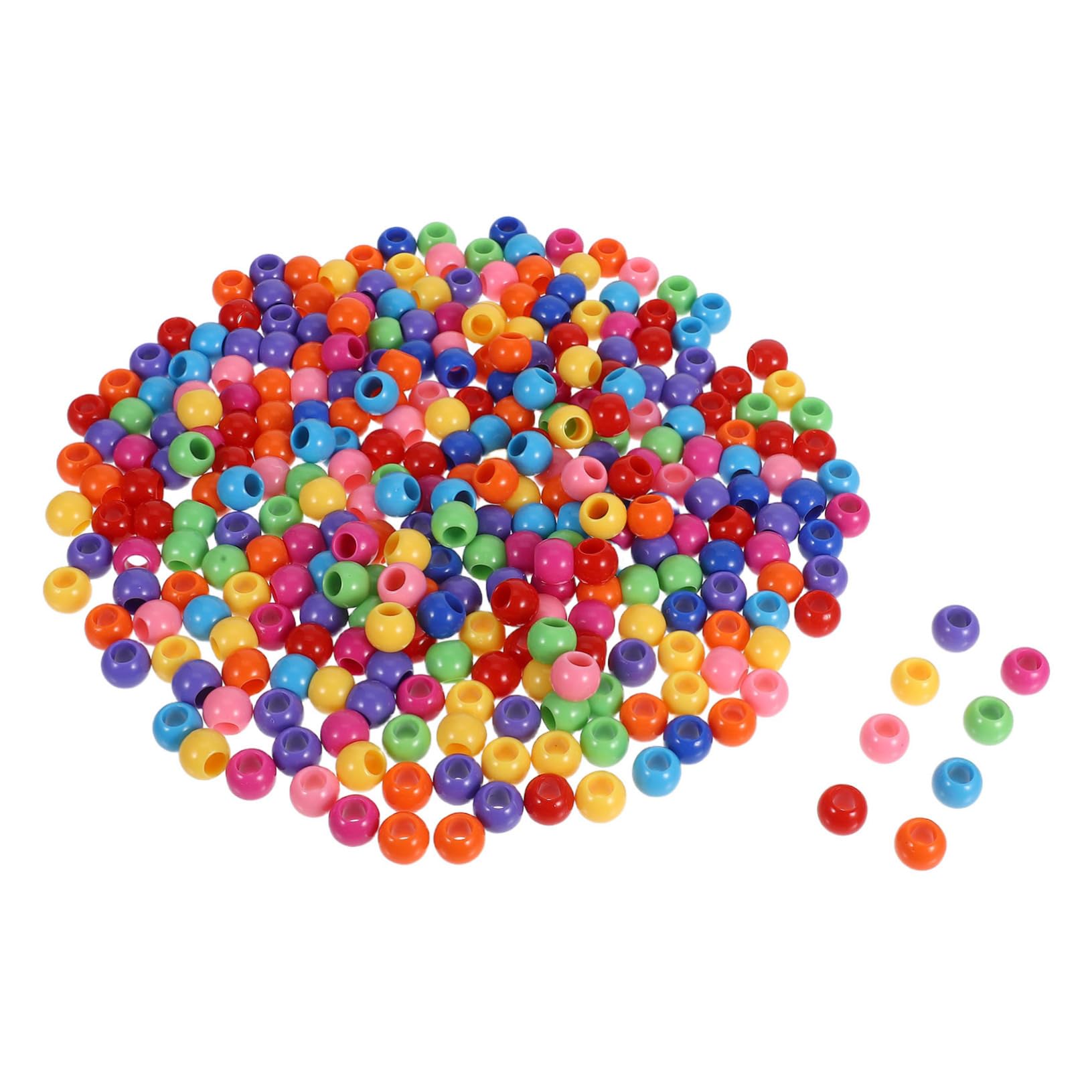 Angoily Beads 300pcs Round Beads for Bracelets Necklace Decorations Earring Making Kit Boys and Girls