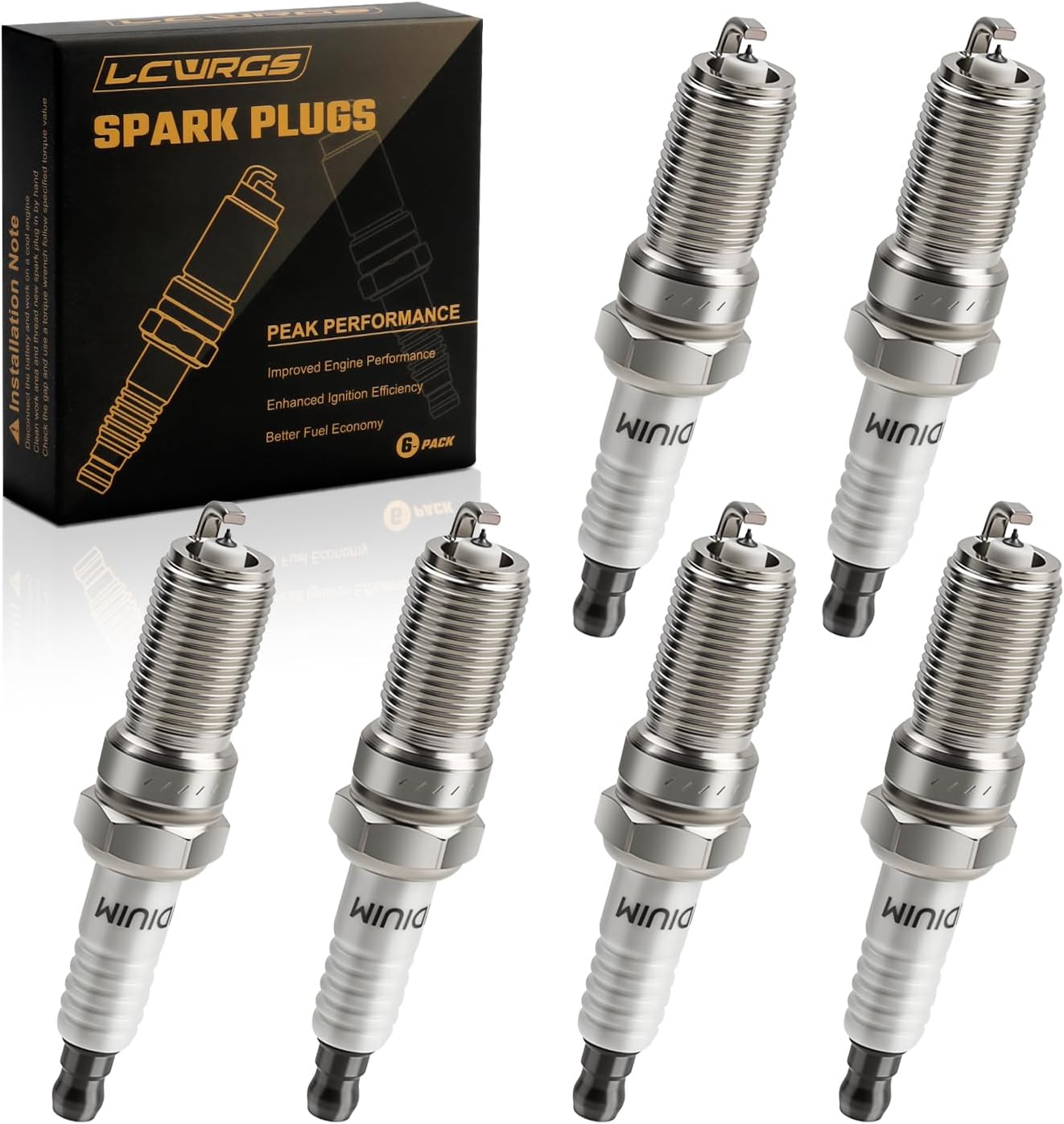 6 Pack Iridium Spark Plugs 4344 LTR5IX-11 Fit for 2014 2015 2016 2017 2018 2019 2020 Chevy Silverado 1500 Ford Fusion Fusion Edge Flex Taurus X GMC Sierra 1500 Savana Envoy Lincoln MKZ MKS 3.5 4.2 4.3