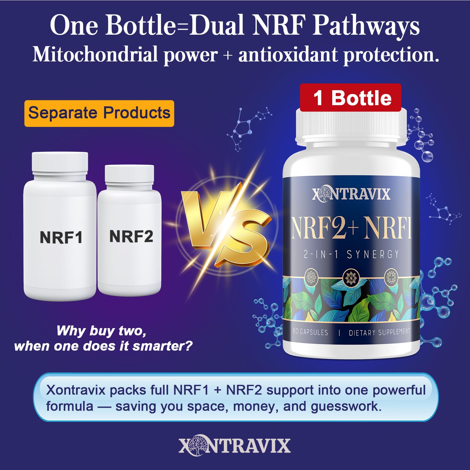 Nrf1.Nrf2セット Amazon.com: NRF1 & NRF2 Supplement 1500mg | Dual Activator with