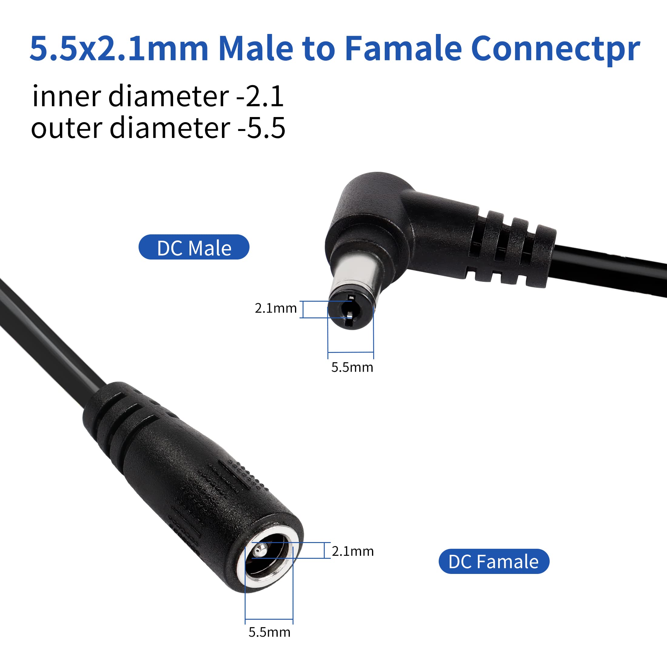 Sky Router Extension Cable Tapo Extension Lead 2.1mm X 5.5mm Extension Cable Govee Extender DC ...