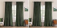 Vista 104 de MIULEE Cortinas de terciopelo de 63 pulgadas de largo, 2 paneles de cortinas opacas de lujo para dormitorio, sala de estar, cortinas de ventana