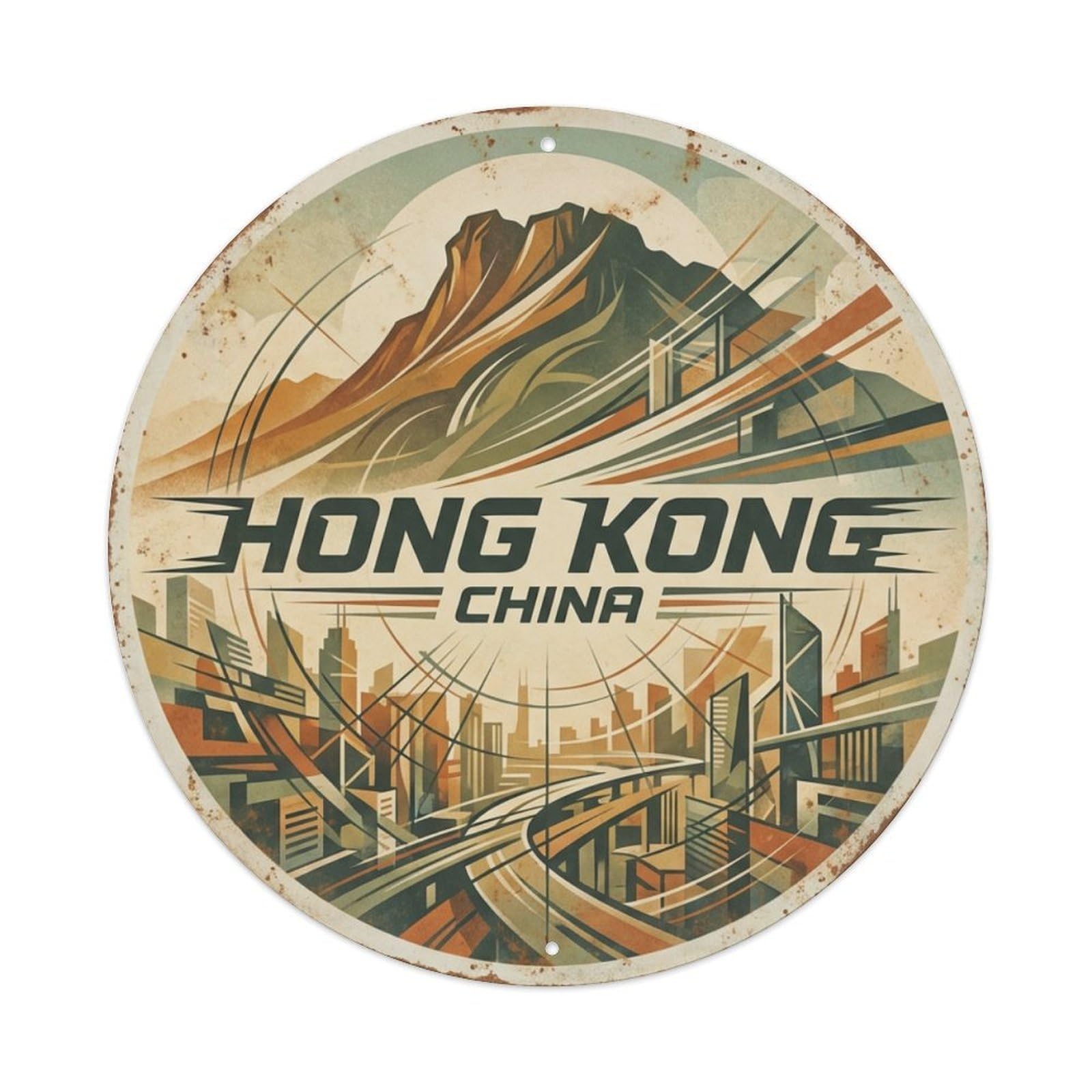 Vintage Travel Hong Kong China Adventure Metal Tin Sign
