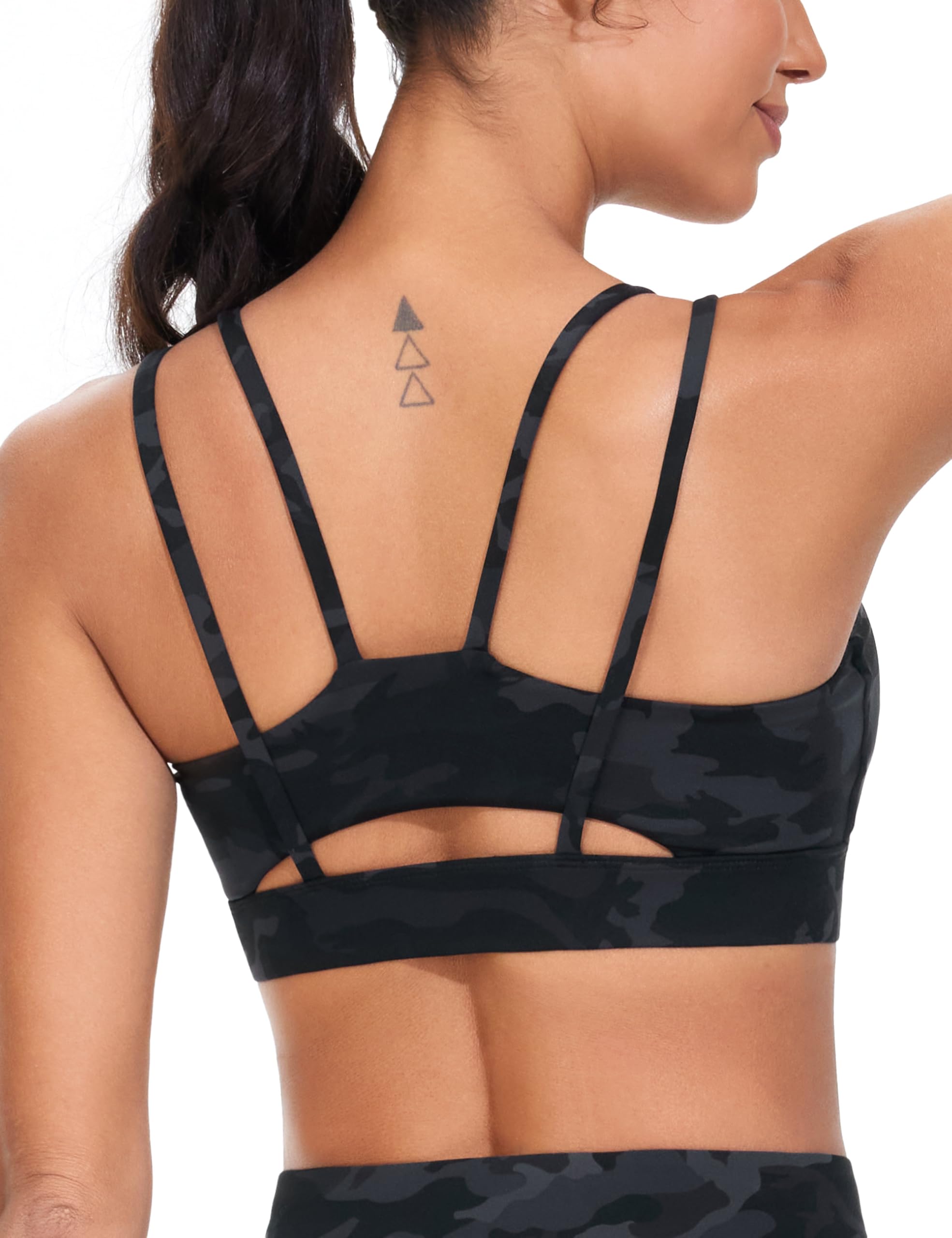 THE GYM PEOPLE Damen Sport BH Doppelten Spaghettiträgern Stützendes Sport Bra mit Gepolstert