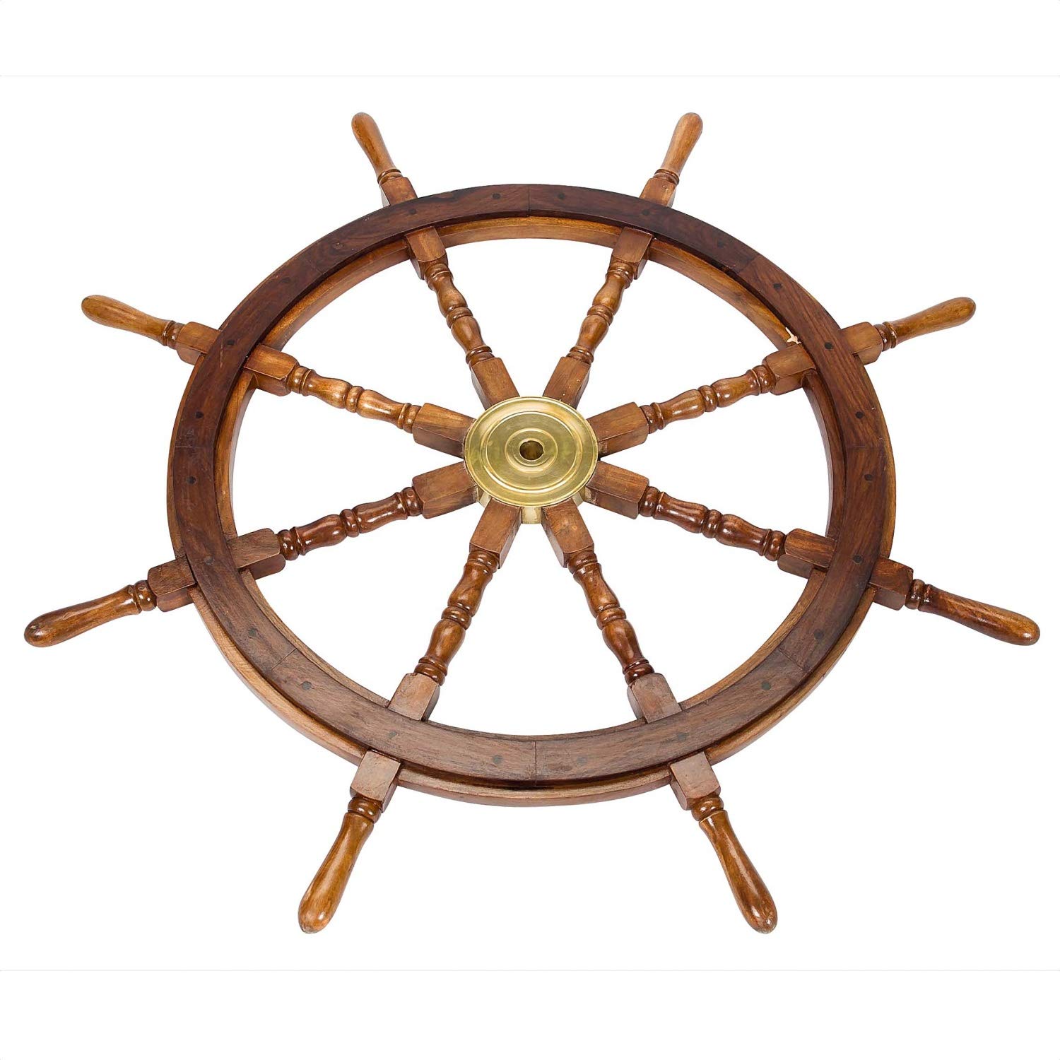 aubaho Steuerrad 105cm Holz Messing Schiff Schiffsrad Schiffssteuerrad Schiffe Boot