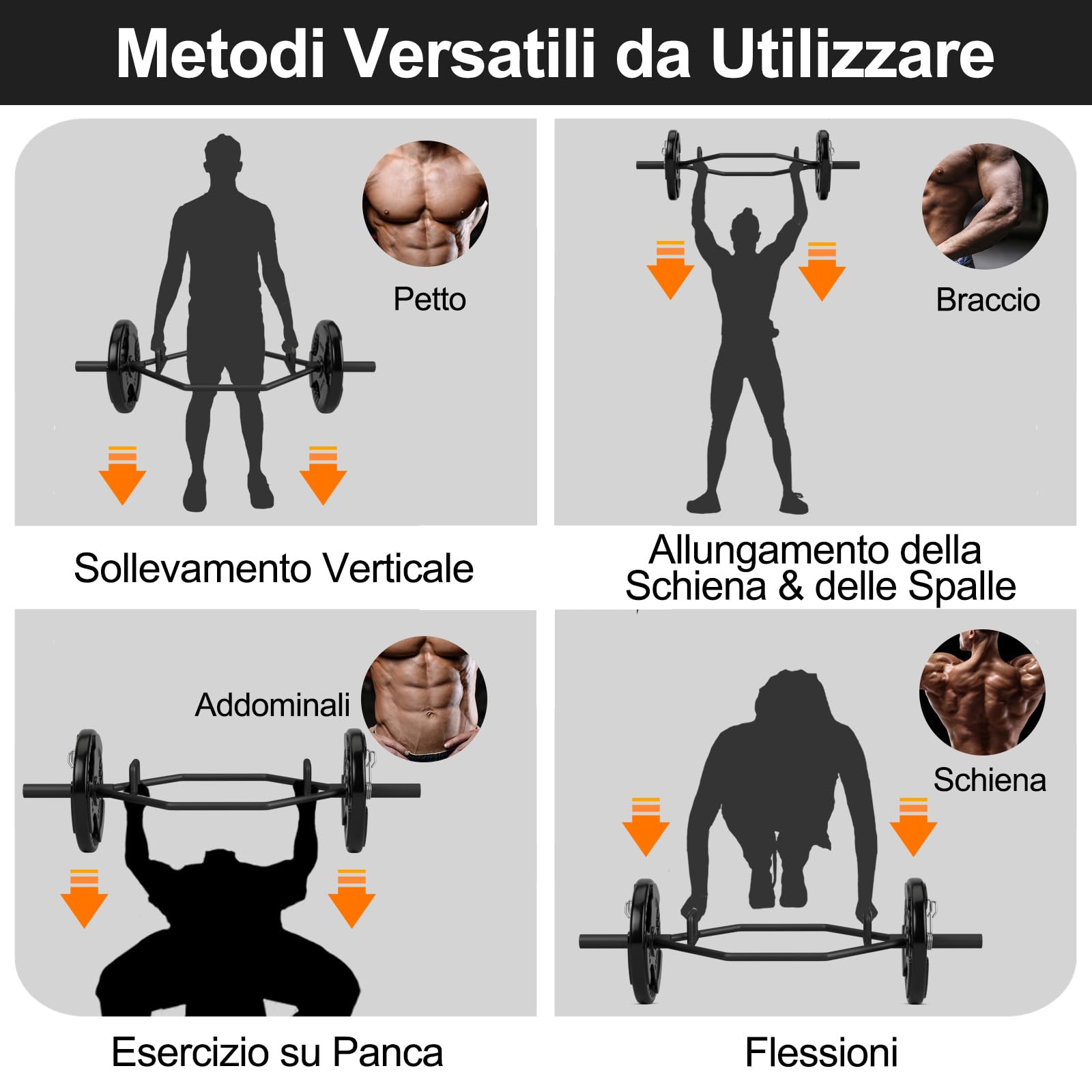 COSTWAY Barra della Trappola Olimpica, Barra Esagonale Pieghevole con Manici Zigrinati, Manicotti 25 cm e Molle, Olympic Hex Trap Bar per Sollevamento Pesi e Bodybuilding, Carico 363 kg