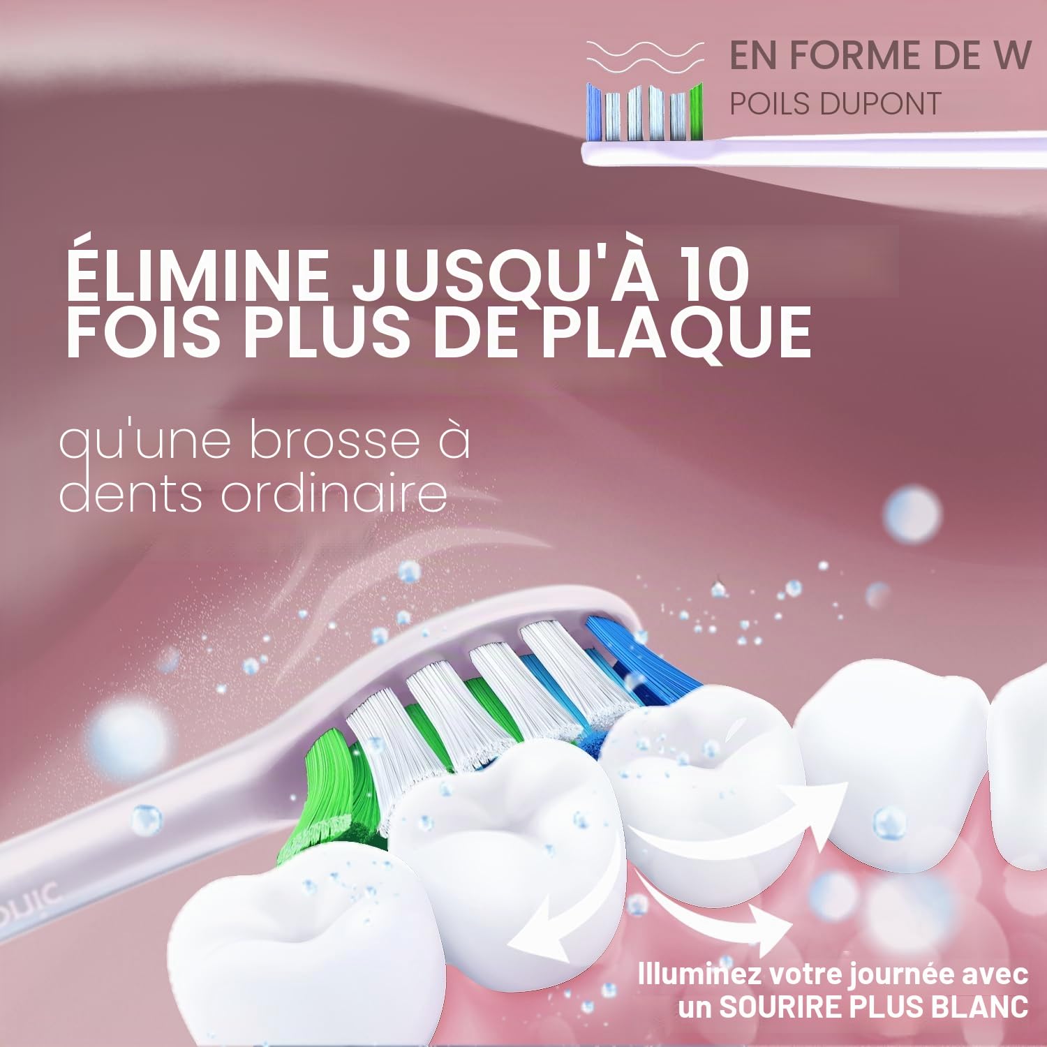 Wagner Stern IntelliBrush – Brosse à dents électrique avec capteur de pression, 4 modes, 3 intensités, 8 têtes souples, technologie blanchissante et étui de voyage inclus
