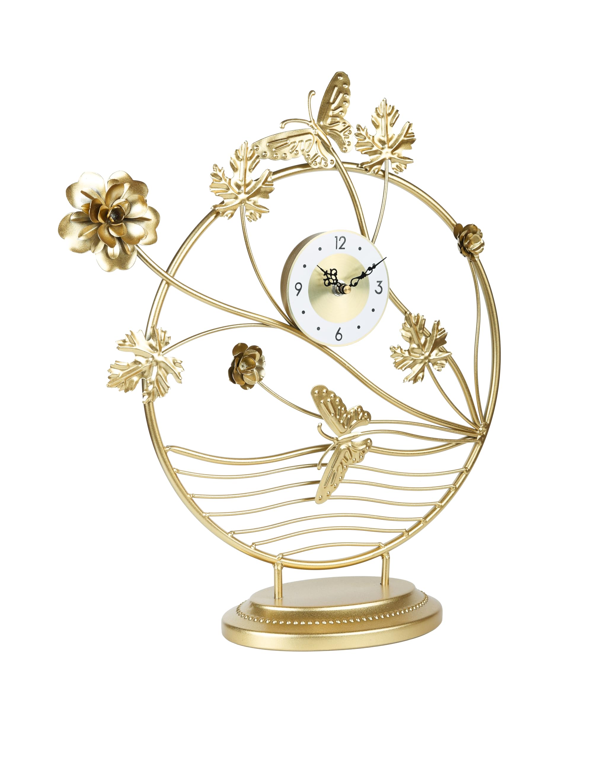 Mokshith Butterfly Desk Clock Modern Design,Silent Desk Clock Non-Ticking Battery Operatedfor Home,Living Room,Bedroom Decor (MO-14)