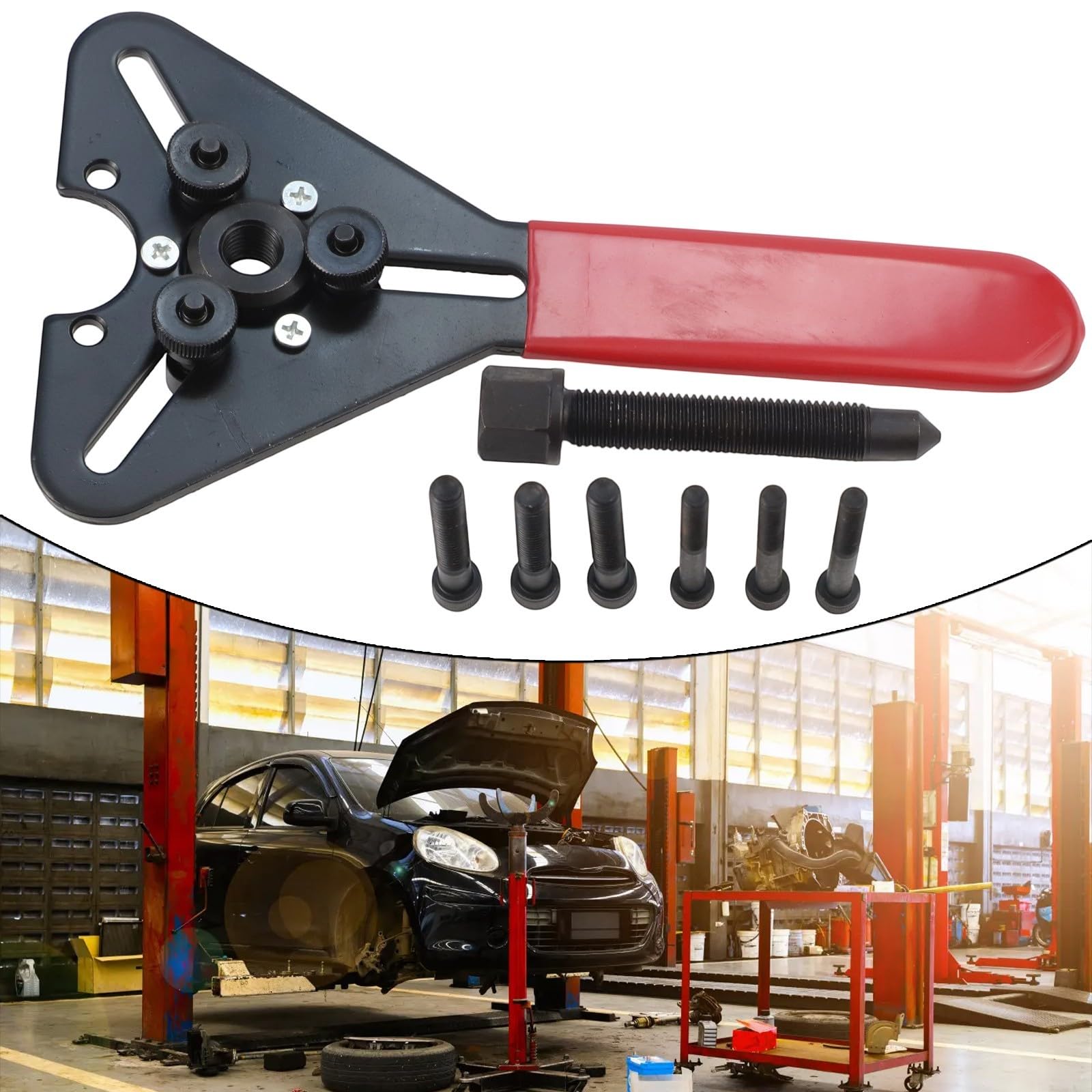 Strumento di rimozione frizione compressore A/C, chiave a tre fori per riparazione di auto e moto, kit estrattore manuale in acciaio con viti in ottone per