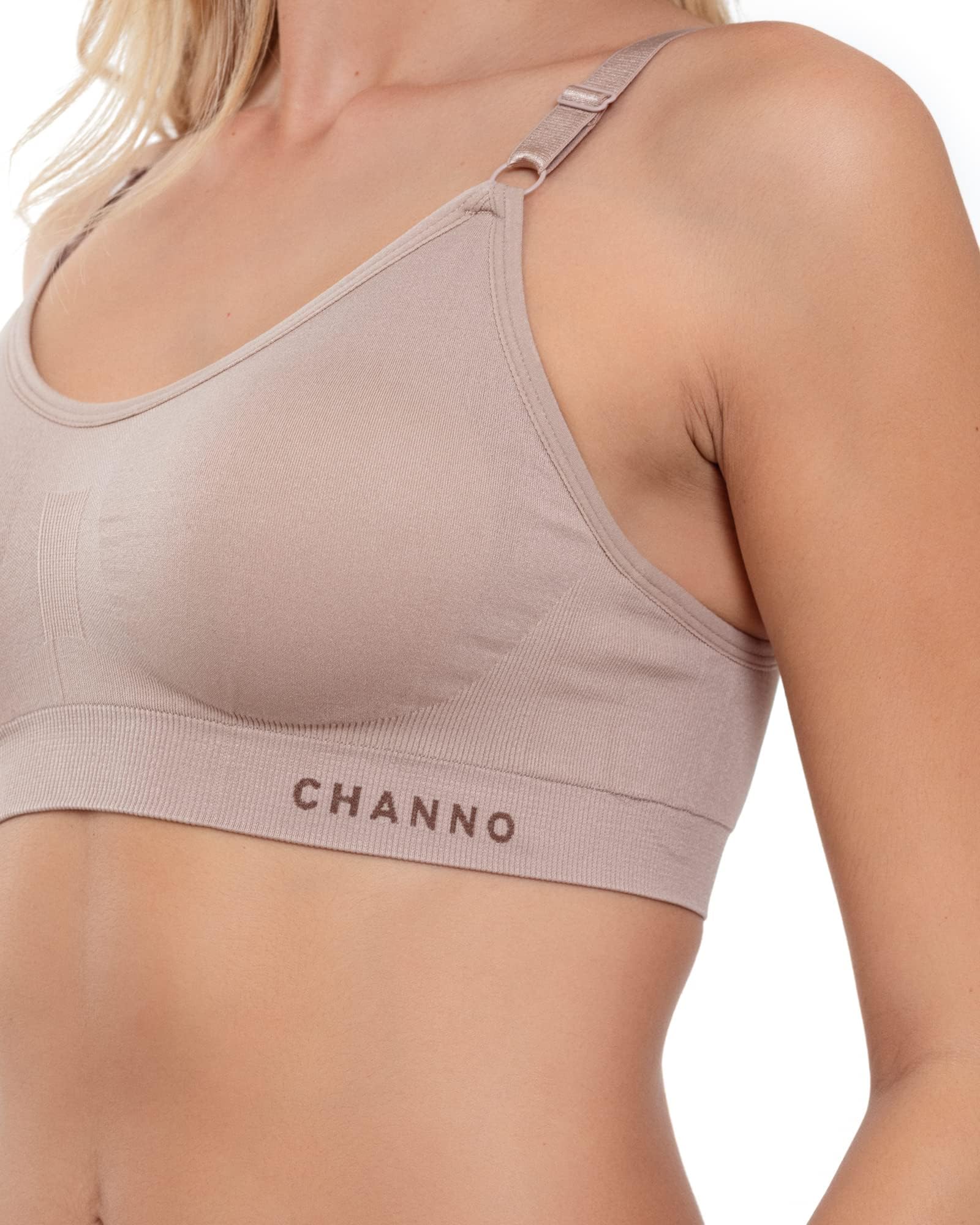 Channo Sujetador Deportivo de Licra Casual Cómodo sin Aros y sin Costuras, con Relleno Fijo