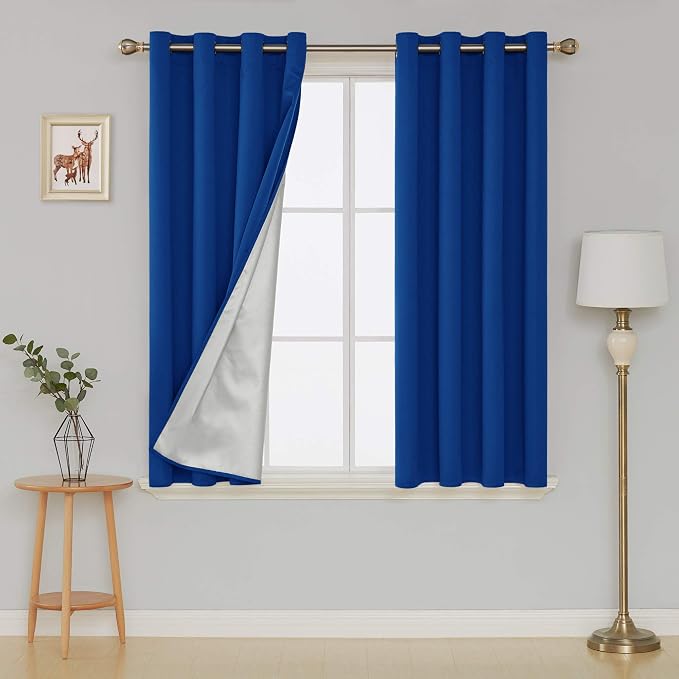 Deconovo Room Darkening Curtains 45 Inch Long - Thermal Insulated