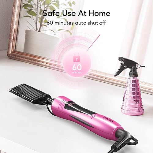 Miniatura 12 de Terviiix Peine caliente eléctrico para pelucas de encaje frontal, peines de presión para cabello de mujeres negras, peine alisador antiquemaduras