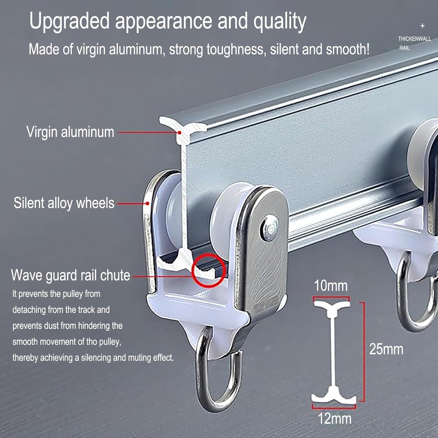 Curved Ceiling Curtain Track Bendable Curtain Track Rail Ceiling and Wall Mount Room Divider Rv Curtain Track Aluminum Silence Curtain Single/Double Rods Curtain Accessories(White (Dual Trac