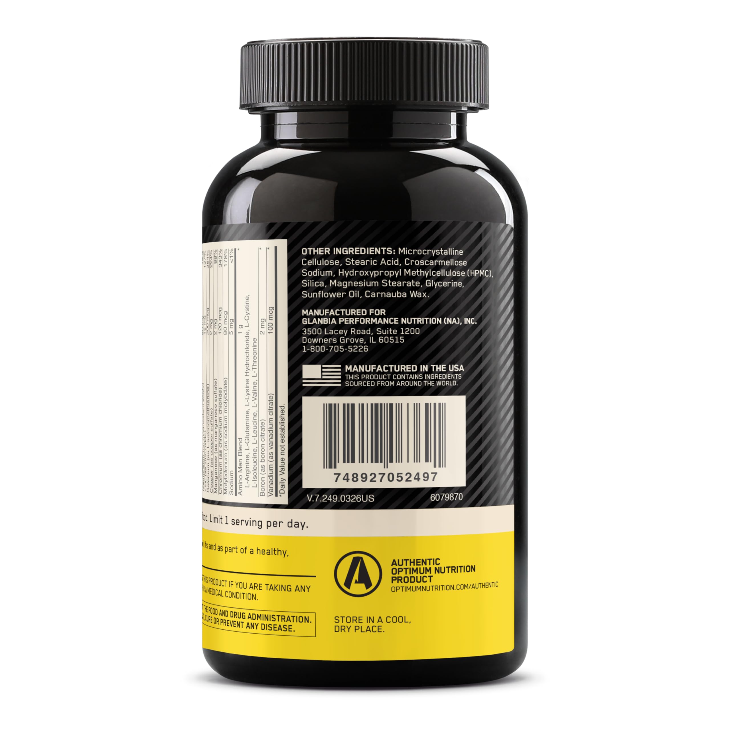 Optimum Nutrition Opti-Men Daily Multivitamin Supplement, 240 Ct — Amazon image 8