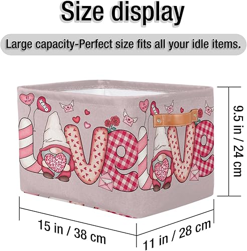 Vista 53 de Cestas de almacenamiento con asas, cubo de almacenamiento rectangular de tela rectangular plegable de juguetes para armario, estantes, lavandería, C