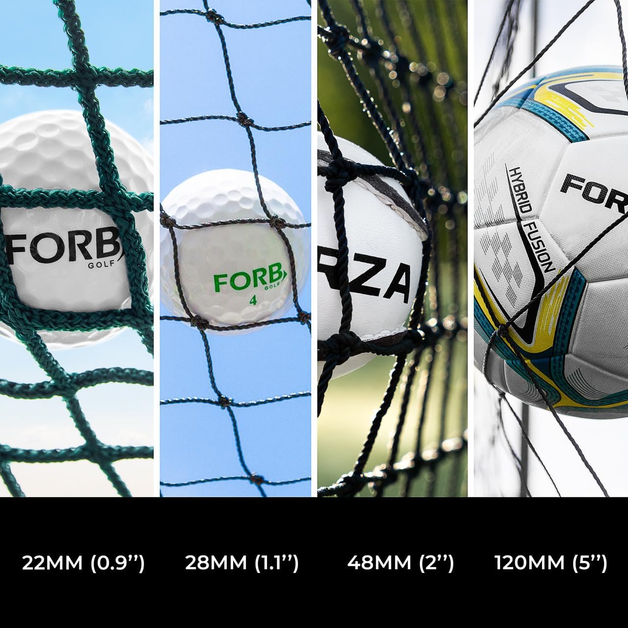 Stop That Ball™ Pro Socketed Ball Stop Net & Posts | Multi-Sport Removable Net Systems and 4 Netting Types (Golf (High-Impact), 10ft x 60ft)