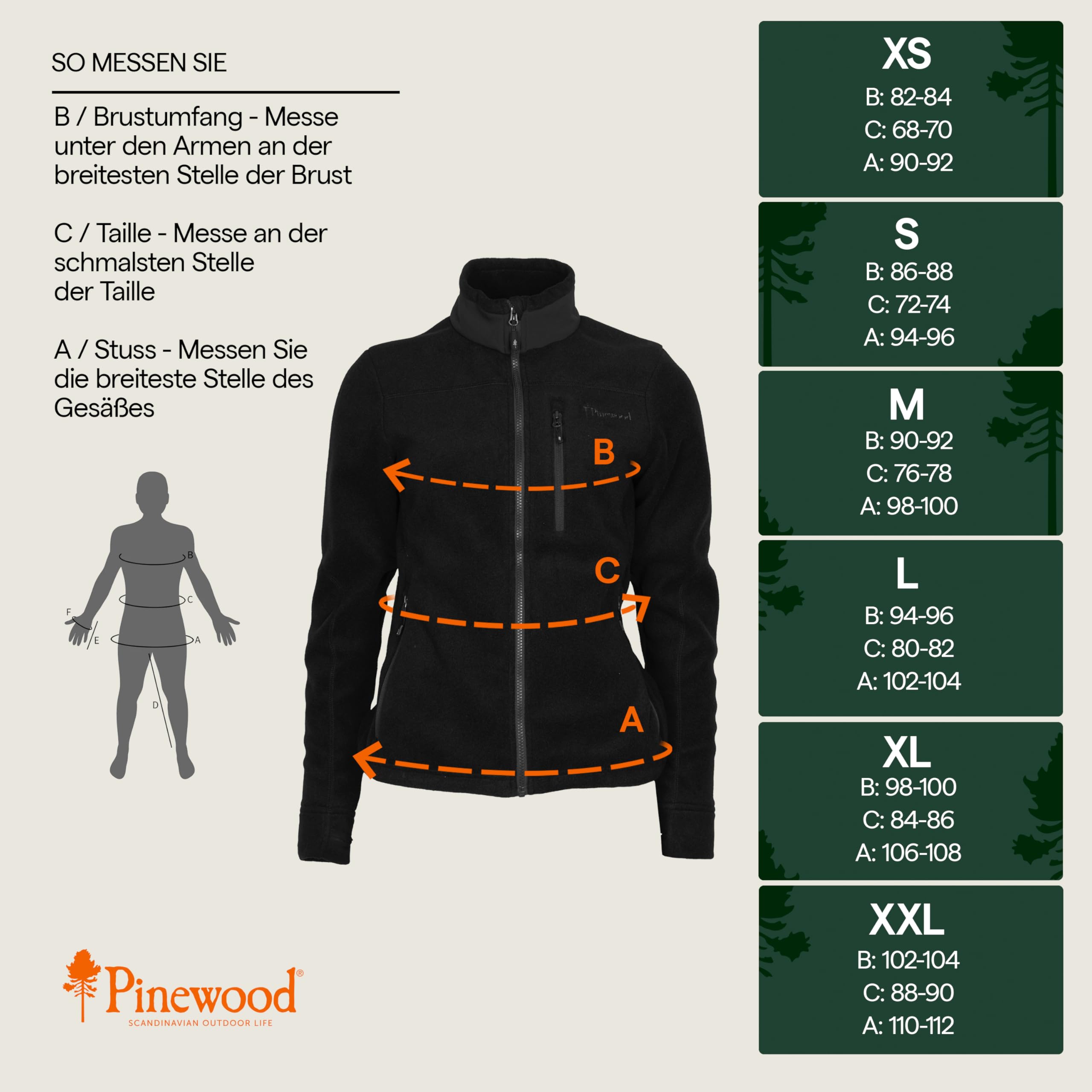 Pinewood Damen Fleecejacke aus 100% übergebliebenen Stoffen, ideale Fleece Jacke für die Jagd, den Hundesport & zum Wandern