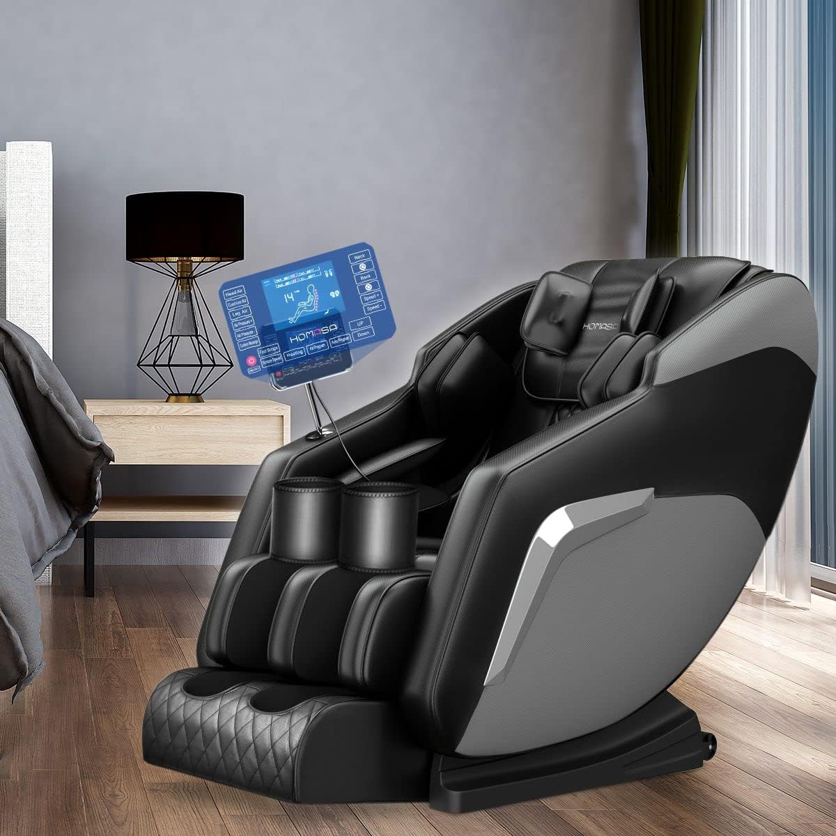 HOMASA Full Body Massage Chair with LCD Touch Screen, BlueTooth