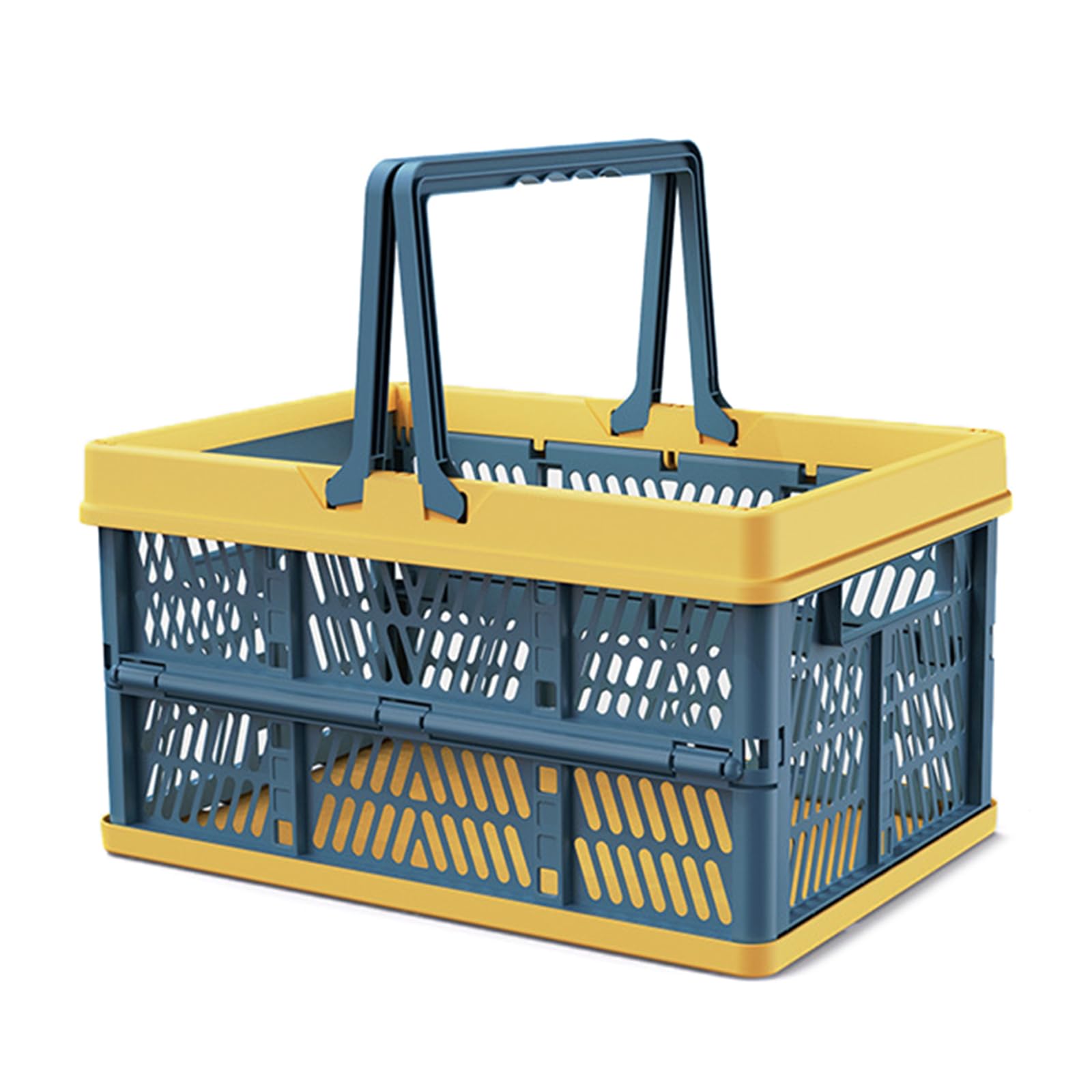 Elnwnnkc Moorish Blue Foldable Storage Basket With Handle Folding Organizers Basket Storage Box For Mess Release Living Spaces School Supplies Holder