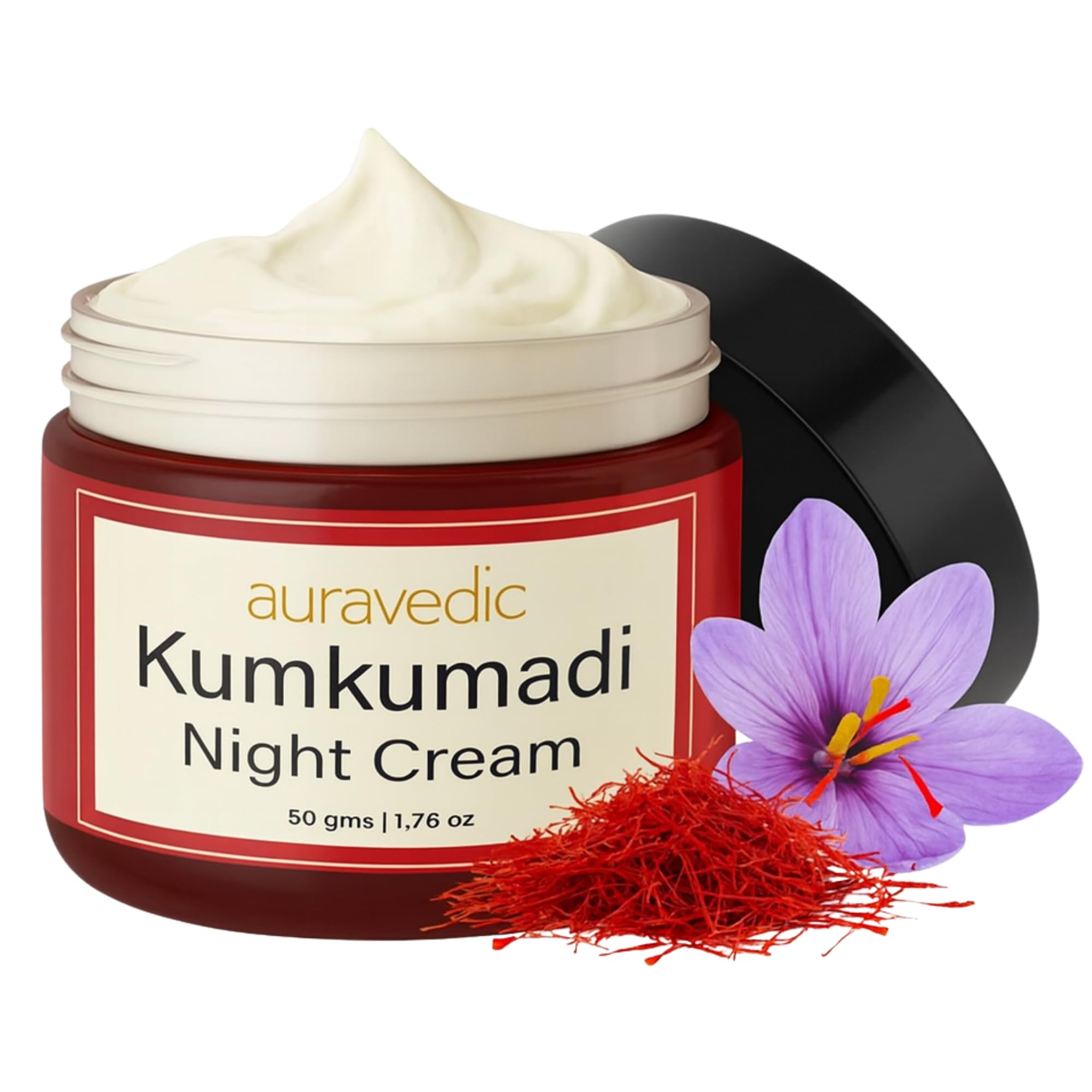Kumkumadi Oil Retinol Night Cream For Face - Night Cream For Women With Niacinamide, Retinol, Saffron & Padmaka - Overnight Repair & Renew For Glowing Skin, 50g