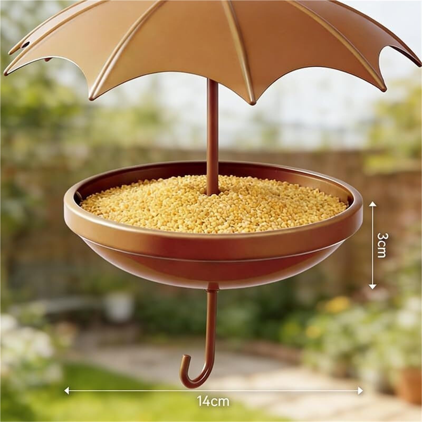 Comedero Colgante de Metal for pájaros diseñado Exclusivamente for pájaros Silvestres pequeños, comedero de Semillas al Aire Libre con Gancho Colgante for jardín