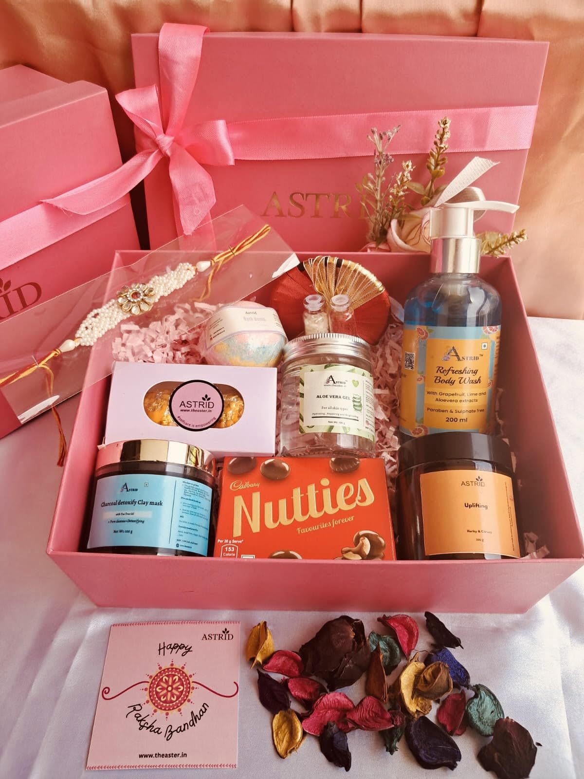 Astrid Rakshabandhan Hamper, Sibling Gift set, Gifts for Brother, Rakhi Gift Set, Candle, accessories, skincare Gift set-image-37