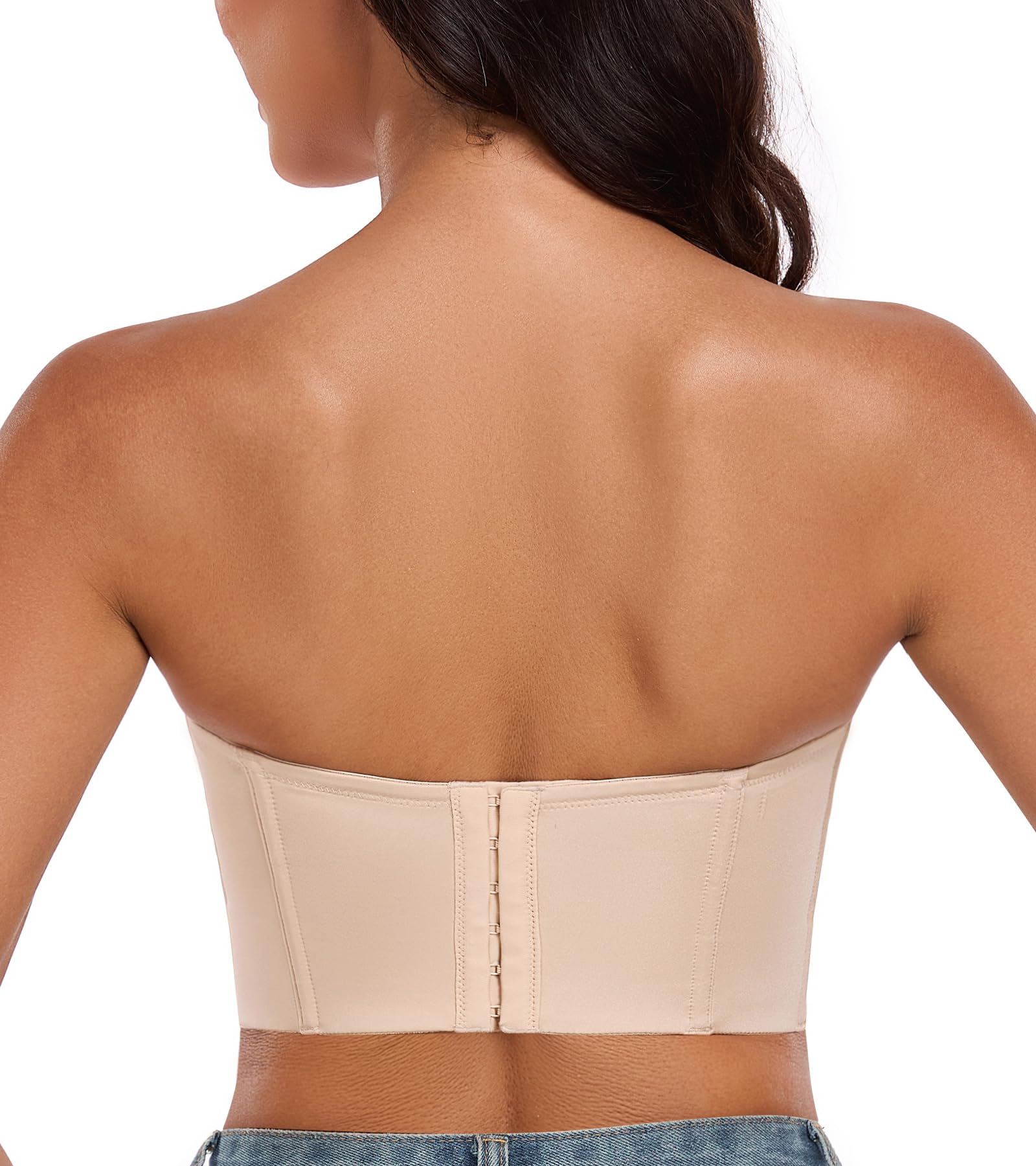 Lemorosy Soutien-Gorge Femme Armature Corset Pushup sans Bretelle