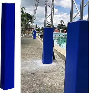 Square Pole Padding - Blue, Large Poles Columns, Wrap Around Velcro Pole Pad for Outdoor Playground Gym, Collision Protection Pole WrapH-3.3ft/100cm,LxW- 4.5x4.5 Inch