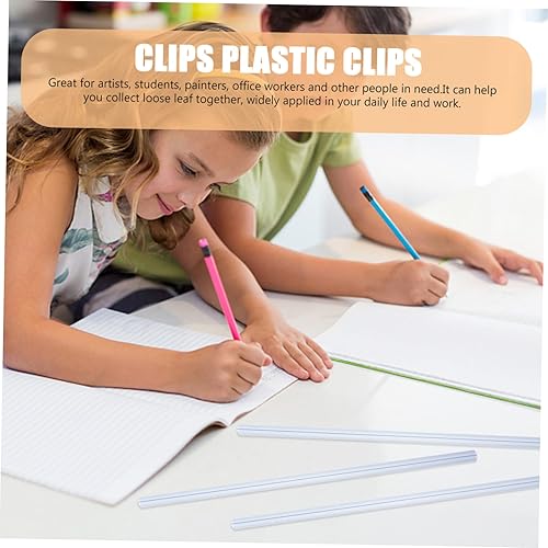 Miniatura 9 de 10 Uds. Clips de barra de tracción Carpetas Barra de columna vertebral Clips de encuadernación de plástico Barras de encuadernación de papel Carpeta