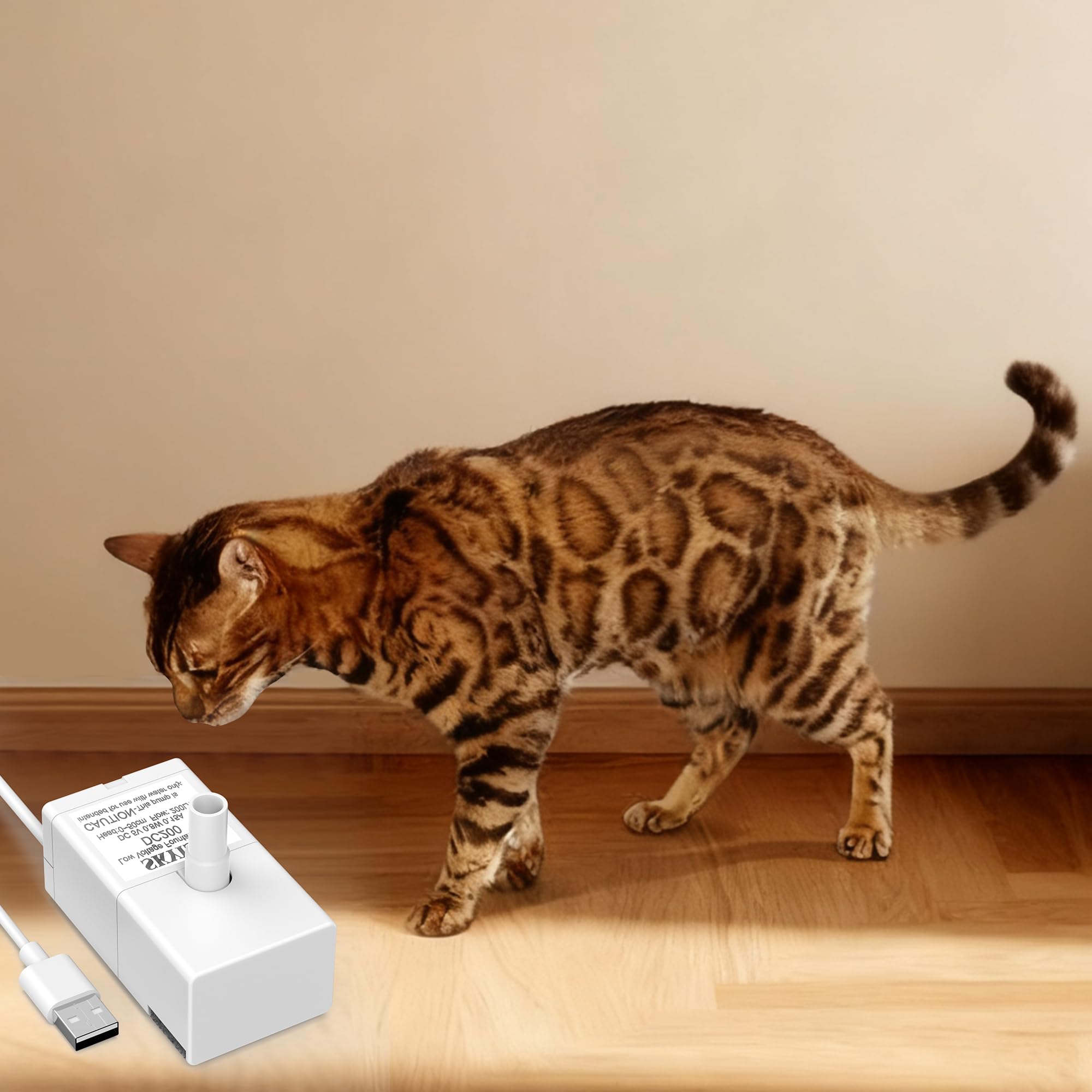 Bomba de fuente de agua para gatos Veken de 50 onzas, 95 onzas, bomba ultra silenciosa con cable USB, luz LED y 6 paquetes de filtros de fuente para mascotas